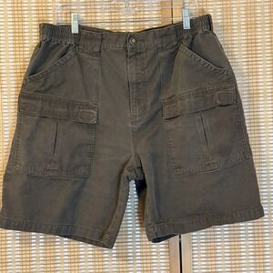 Cabelas Mens 38 Cargo Shorts Brown Flat Front Activewear Hiking Outdoors Street